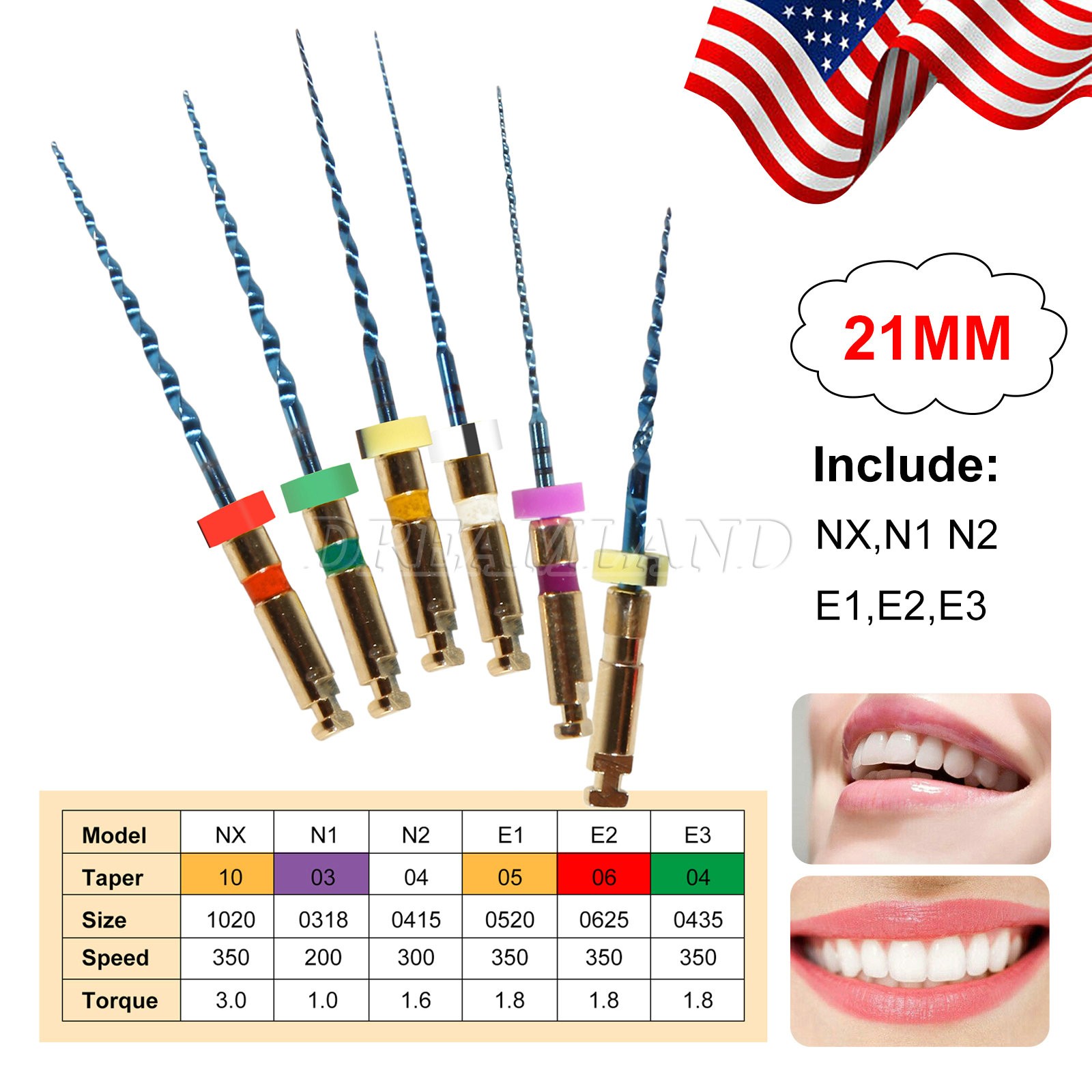 1 PACK Dental Rotary 21MM Lima ENDO Root Canal Niti Files CICADA Universal