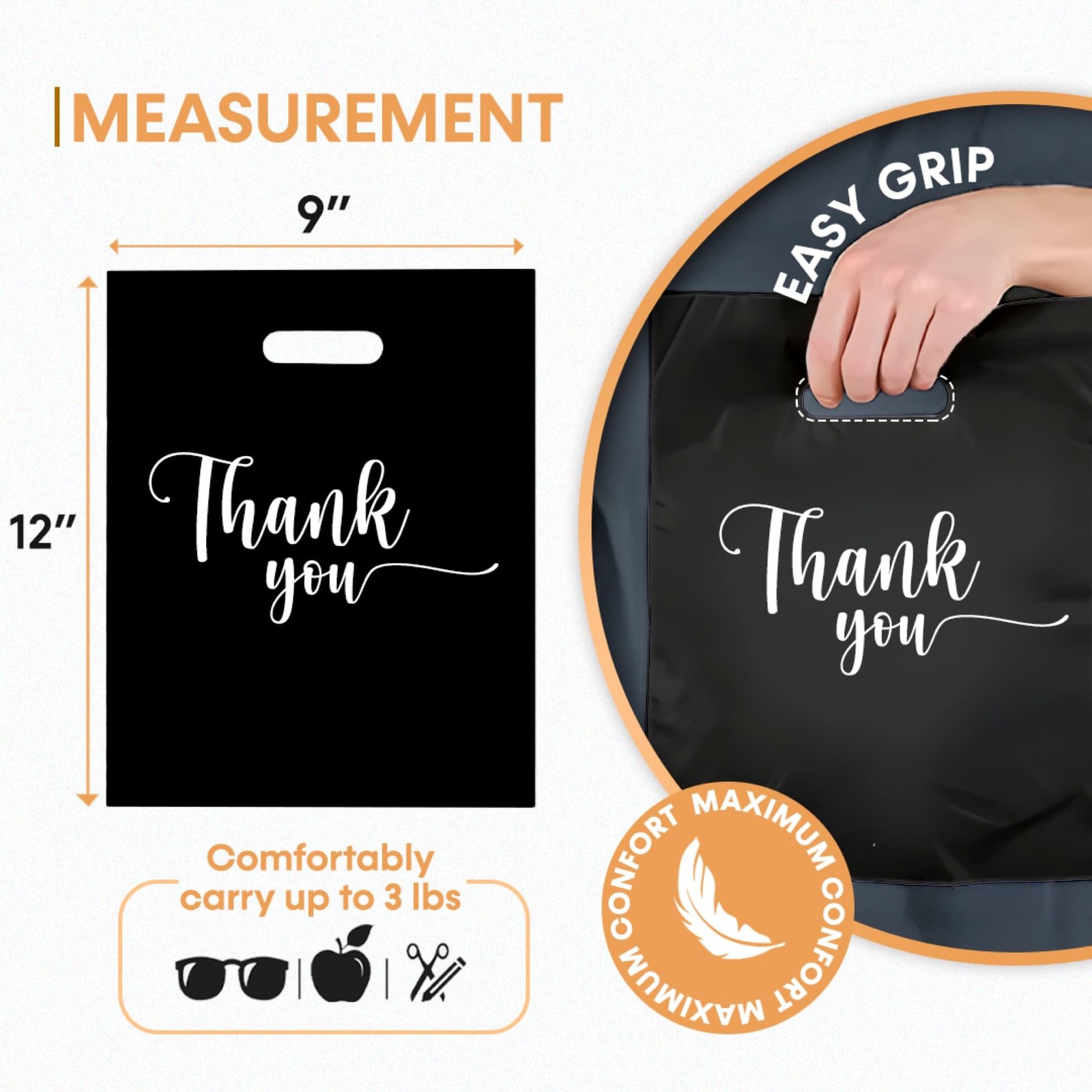THANK YOU MERCHANDISE STORE BAGS, different sizes 9″x12″, 12″x15″, 15″x18″ 1….
