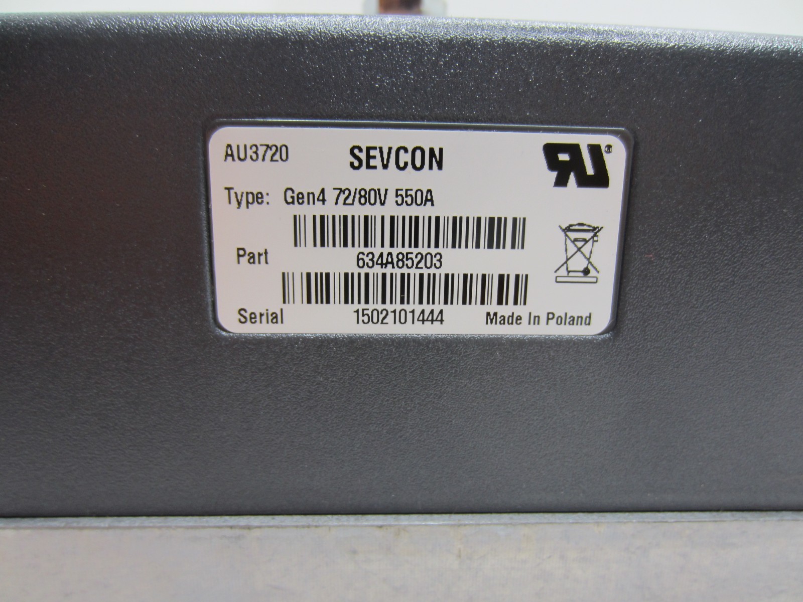 SEVCON 72/80V 550A Gen4 634A85203 EV AC Motor Controller Control Unit