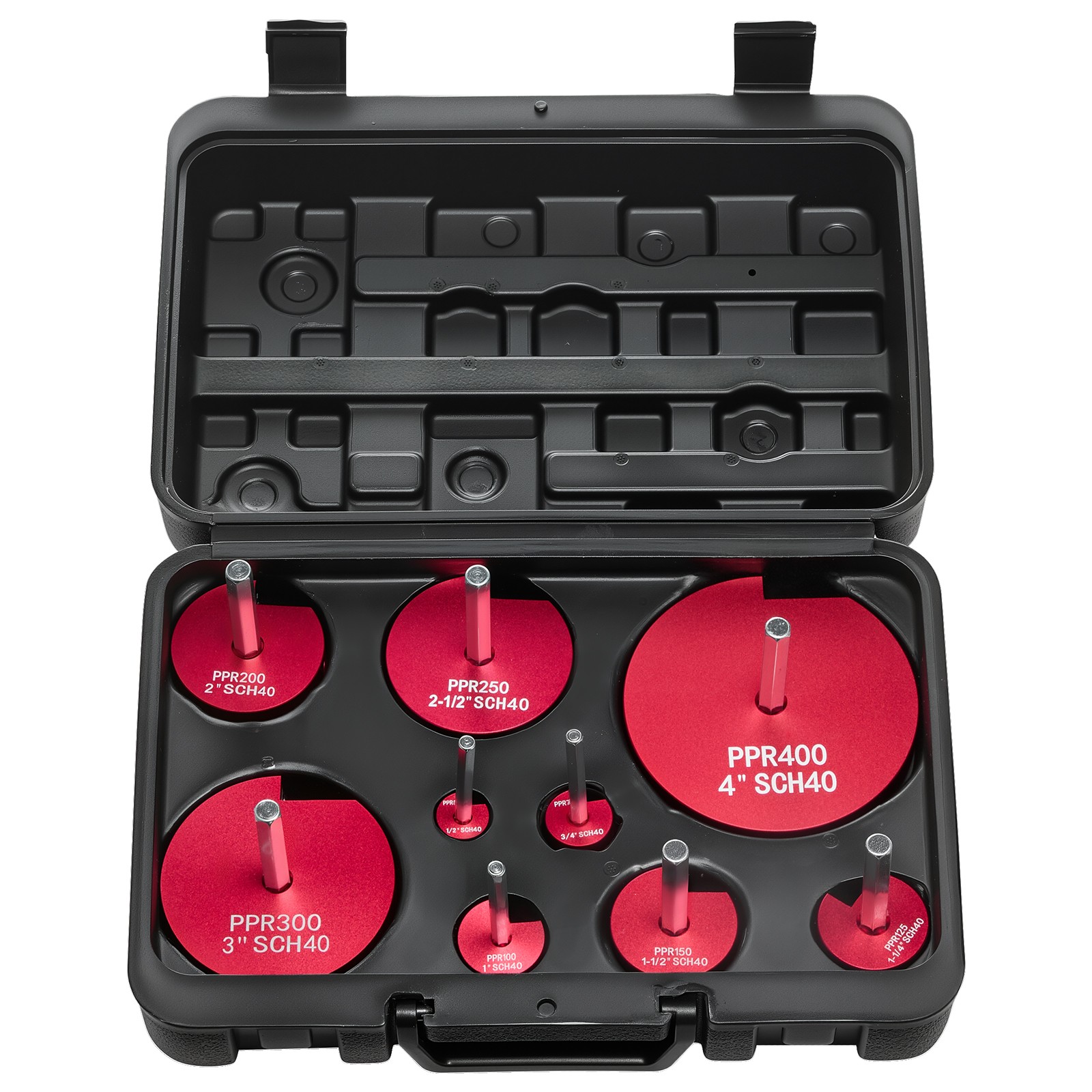 VEVOR PVC Pipe Reamer Kit PVC Fitting Socket Saver 9-Piece for SCH40 ABS Pipes