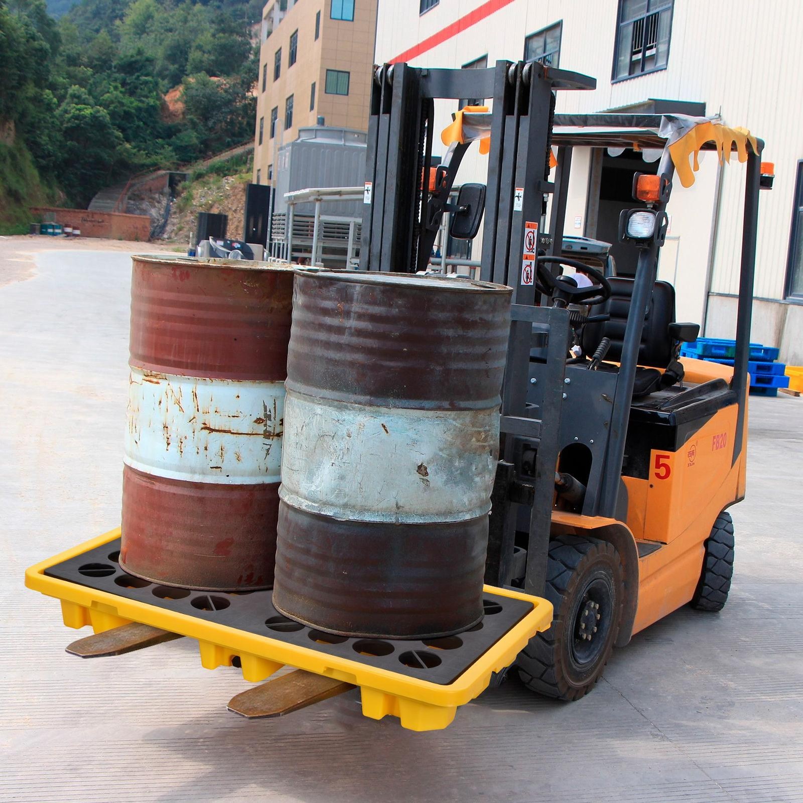 2 Drum Modular Spill Containment Platform, for Industrial Garage Basement