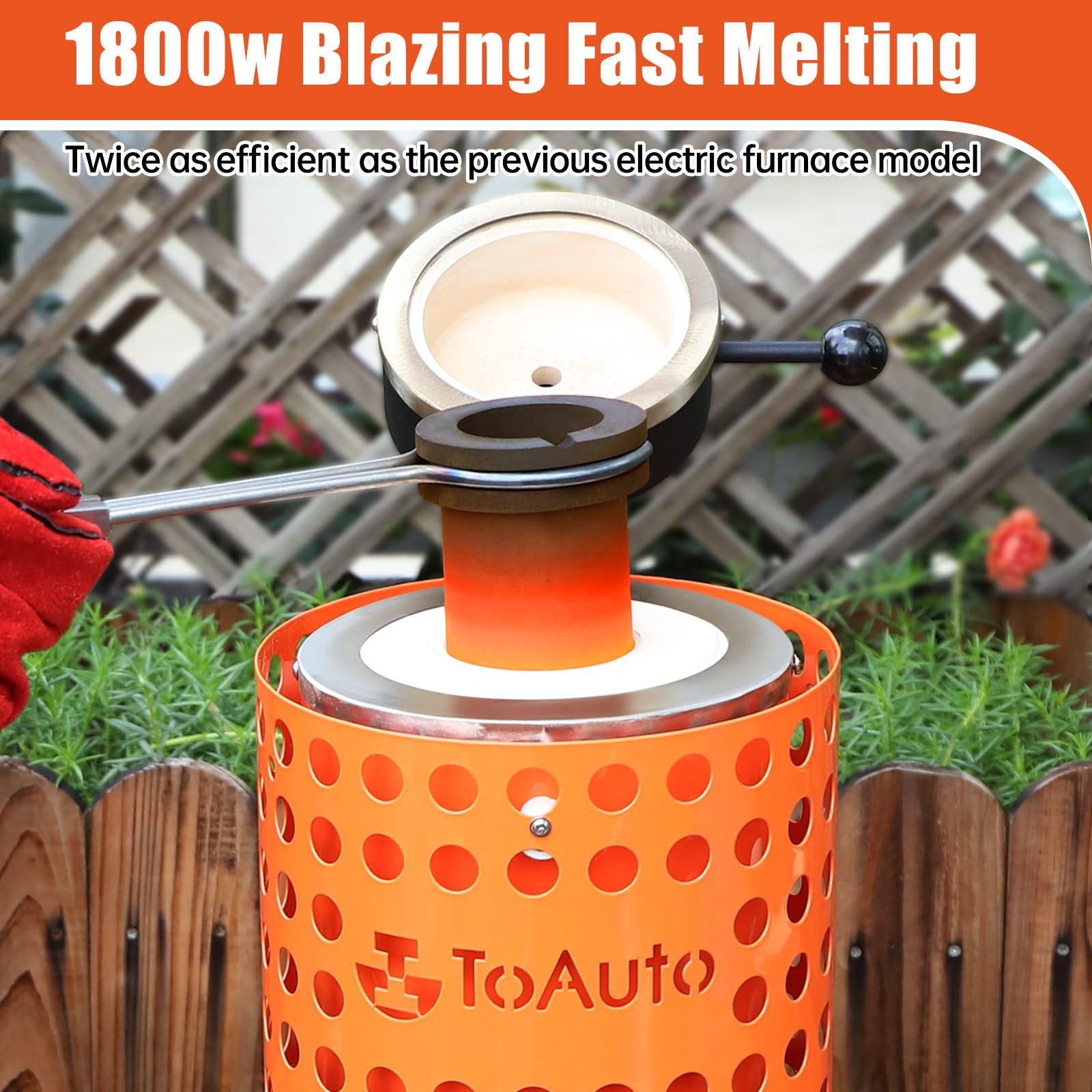 TOAUTO TRF3000 Resistance Gold Melting Furnace 1+3KG 1800W 2102°F