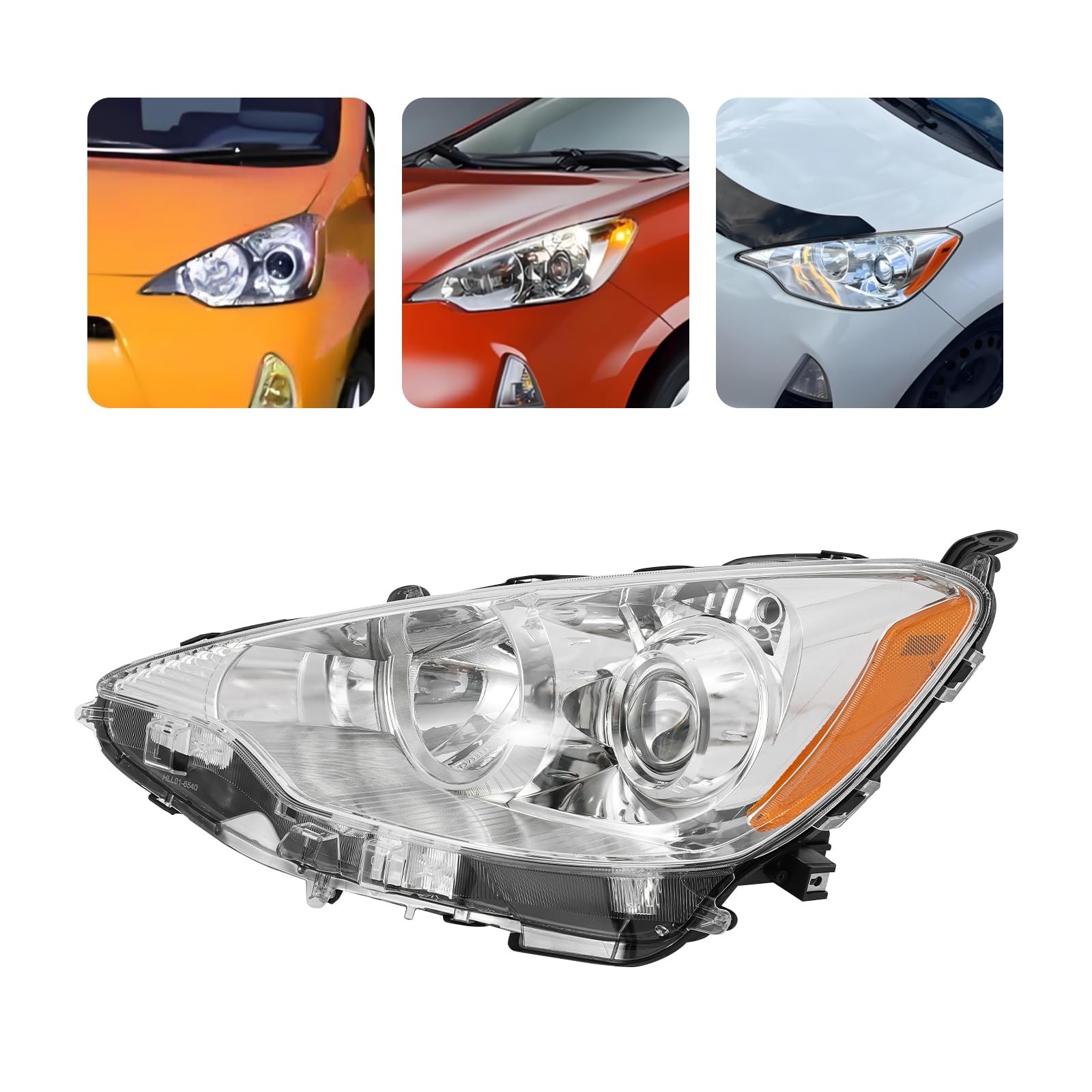 Halogen Headlamp Assembly For 2012-2014 Toyota Prius C Pair 3Pin Left Right