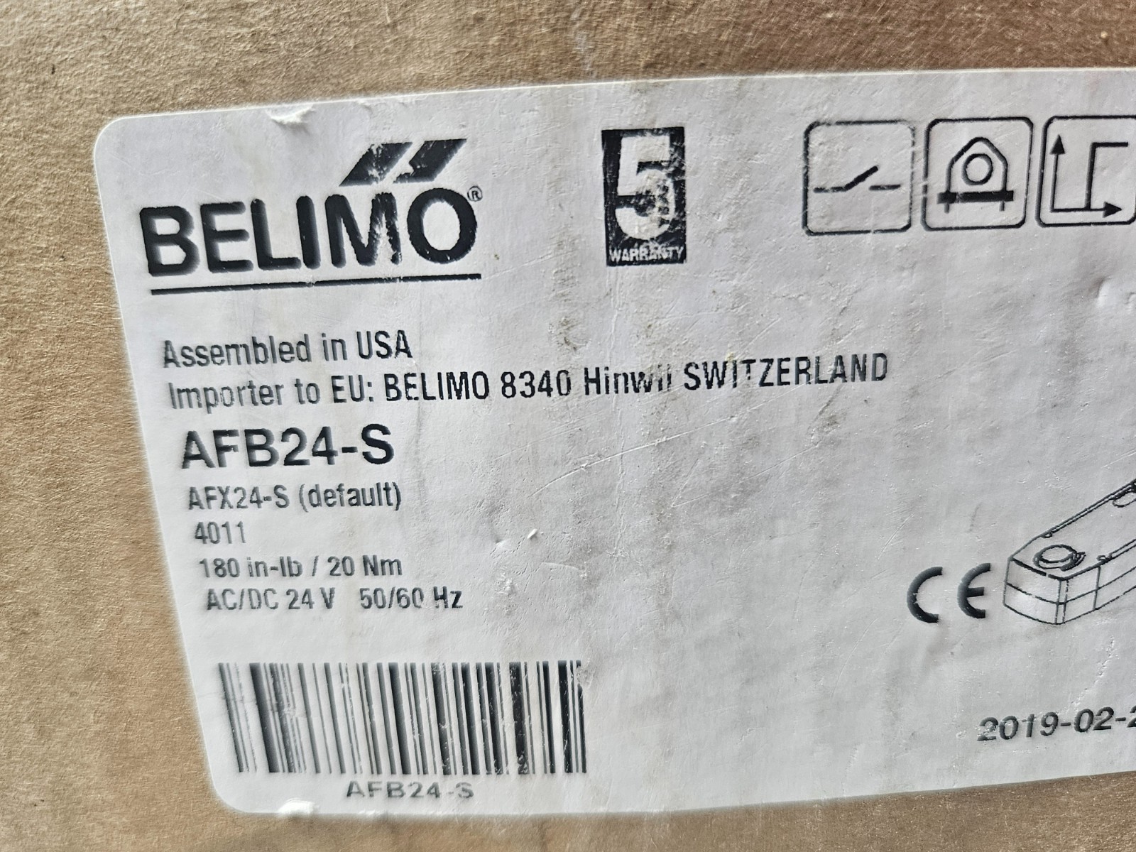Belimo AFB24-S Spring Return Damper Actuator (New)