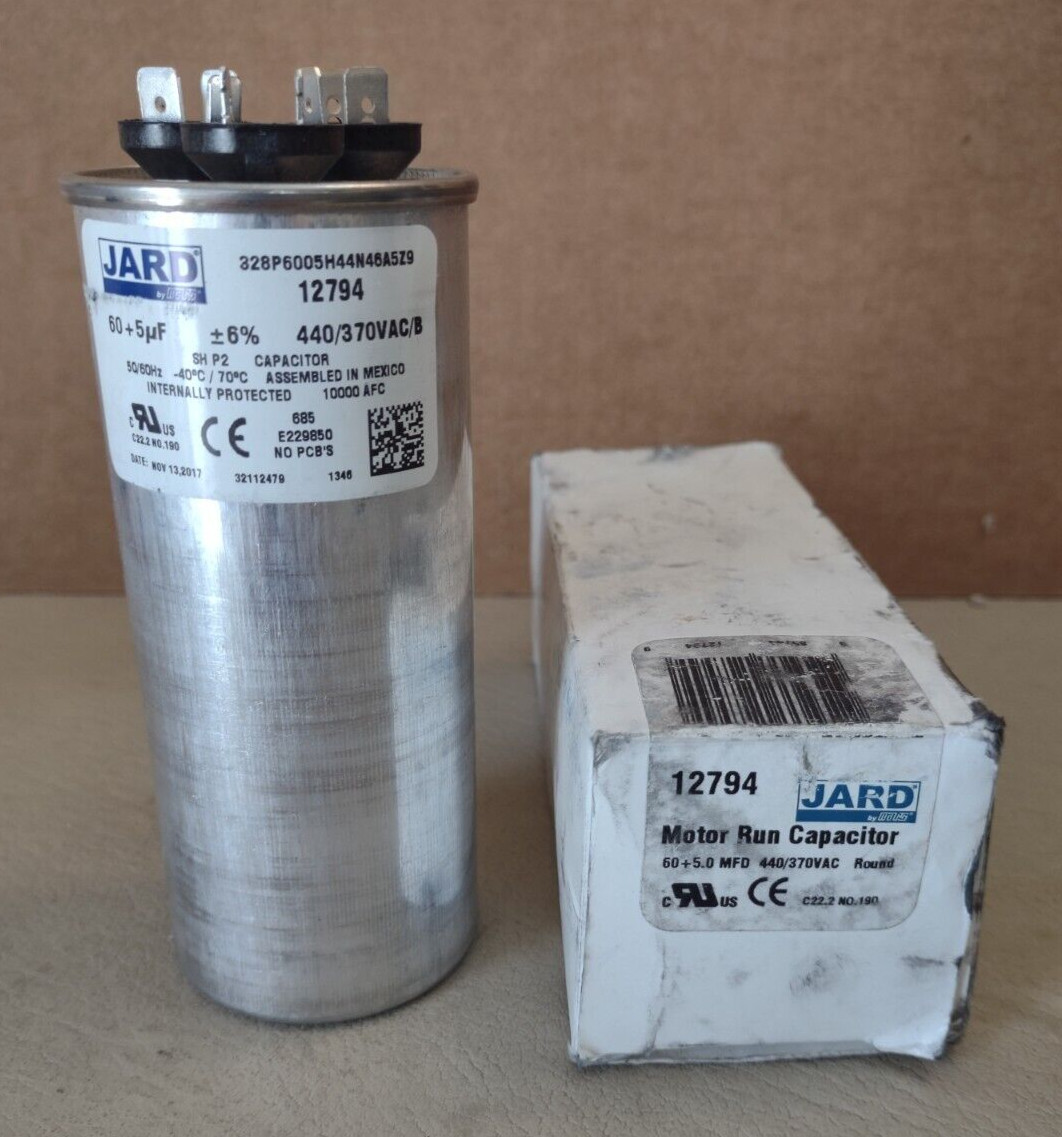 Jard 12949 Oval Motor Run Capacitor 60.0 MFD 440/370VAC