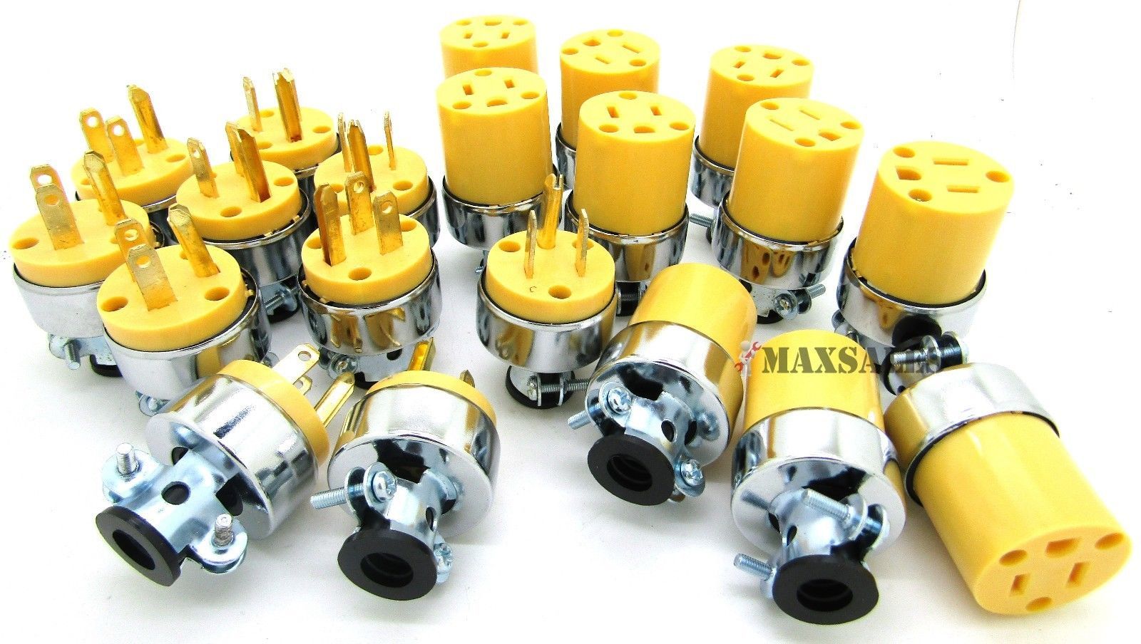 20pcs Male & Female Extension Cord Replacement Electrical Plugs 15AMP 125V End