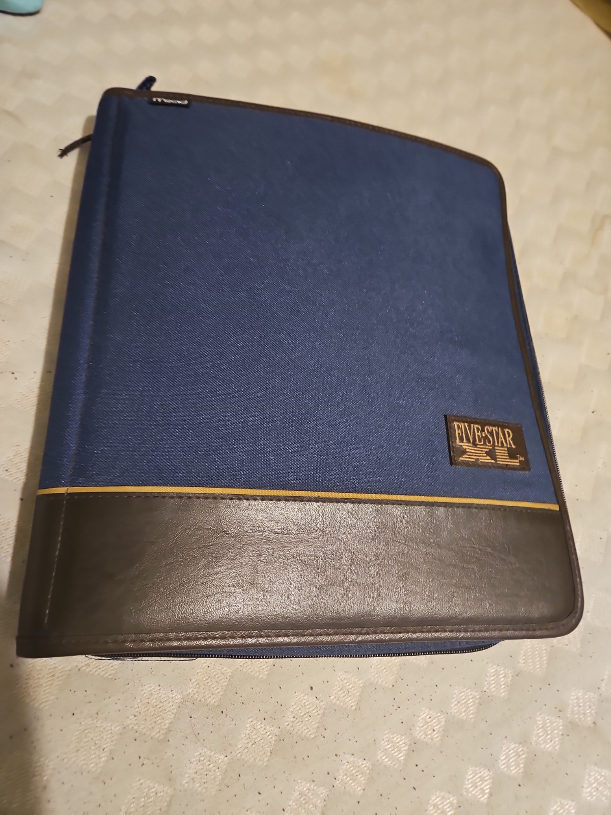 MEAD Five-Star XL Zip Up Binder Organizer Black” Brown RARE 12×14 Vintage