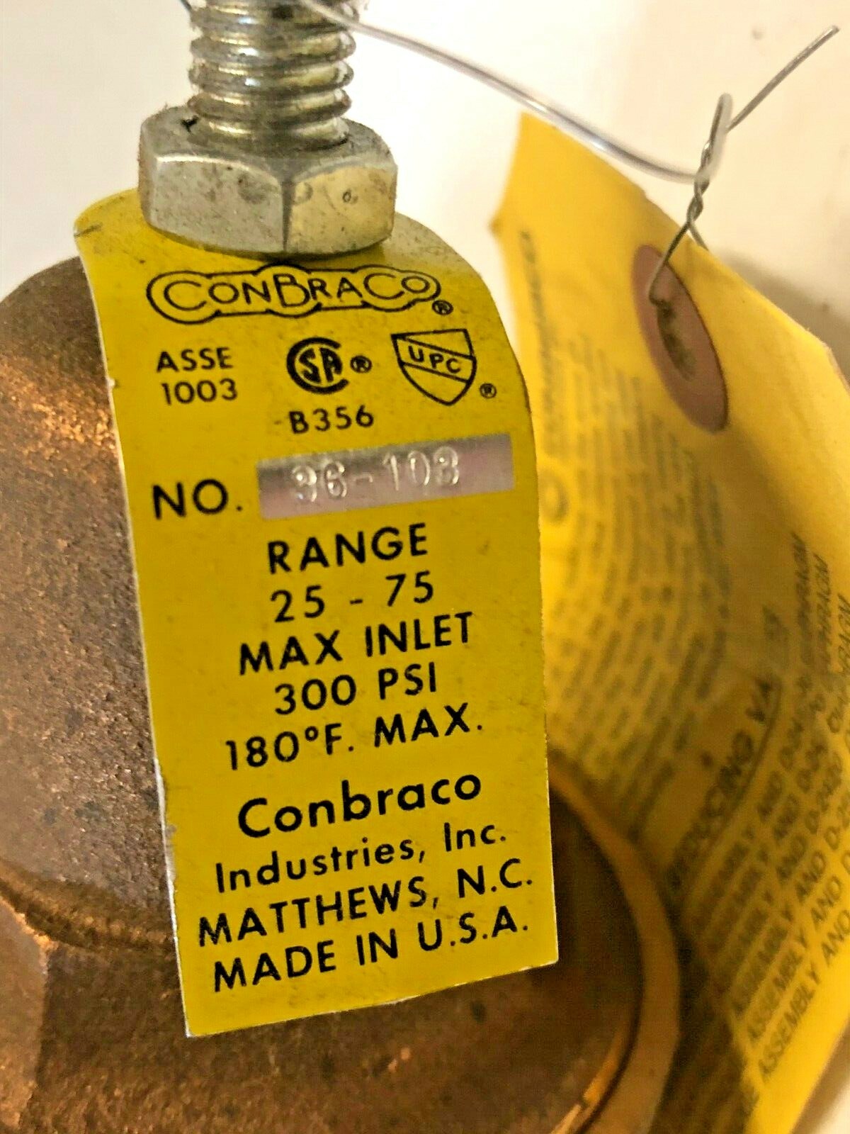 Conbraco No 36-103 Water Pressure Reducing Valve 1/2″ F NPT Union x 1/2″ F NPT