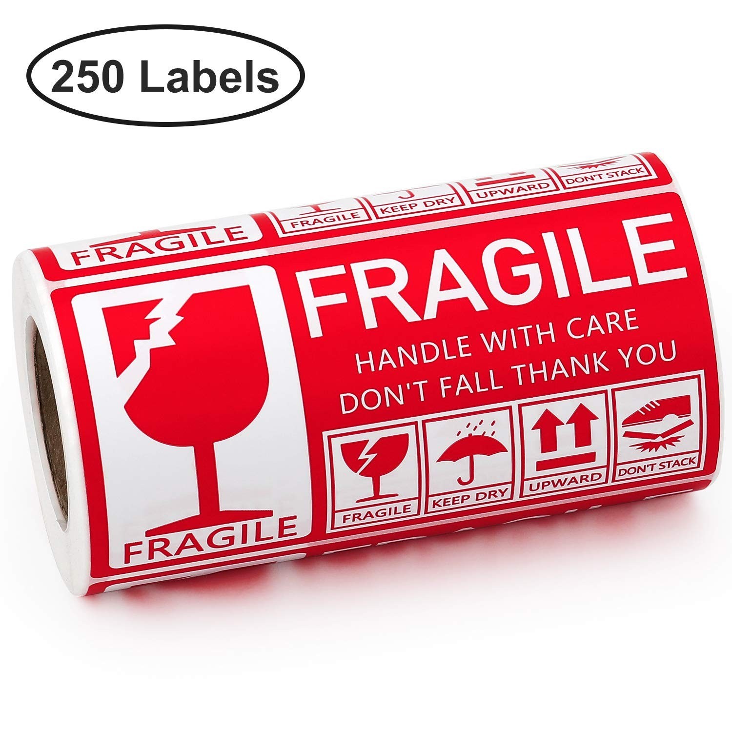 Fragile Stickers 1 Roll 250 Labels 2.76″ x 5.12″ Strong Adhesive Warning Labels