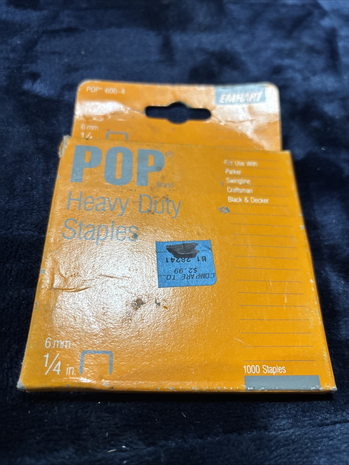 Emhart POP Staples Heavy Duty 1000 6 MM 1/4”600-4 For Staple Gun Spain X