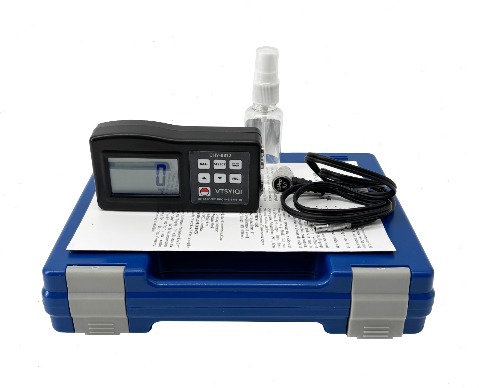 Portable Ultrasonic Thickness Tester with Range 0.05~8inch Resolution 0.1mm New