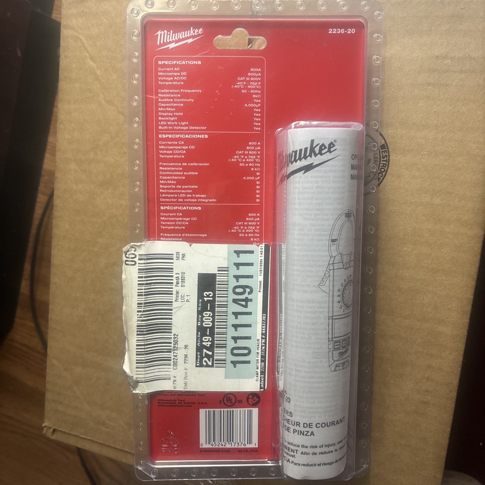 Milwaukee 2236-20 Clamp Meter for HVAC/R – Red
