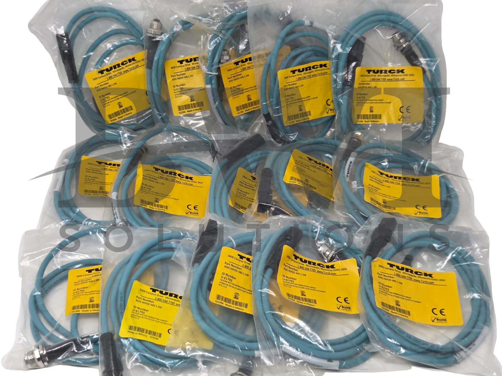 SEALED Turck RJ45 FKFDD 440-1.5M Female Ethernet Receptacle U-61793 Lot of 15