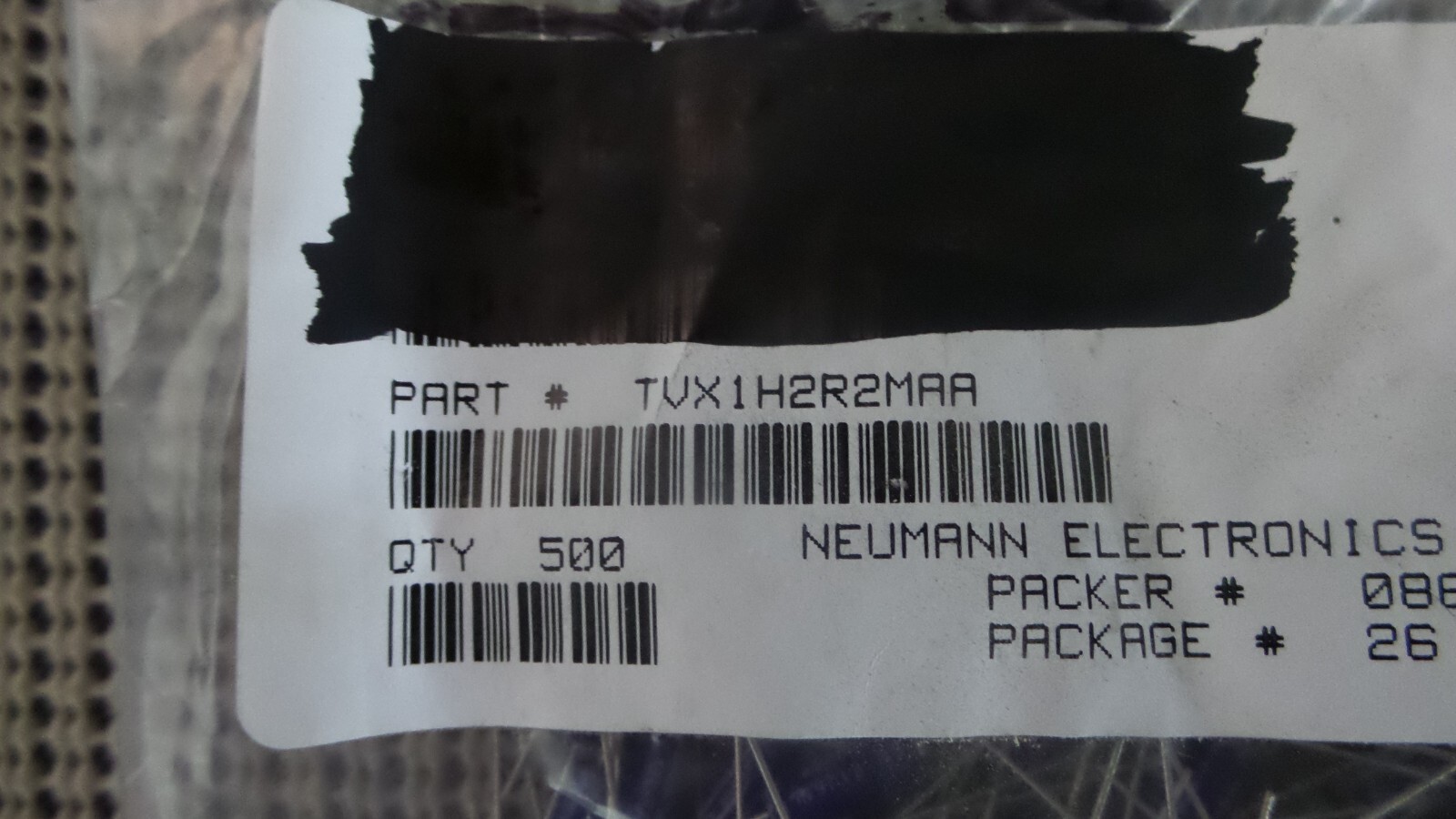 500 Neuman Electronics TVX12HR2MAA Capacitor 2.2uf 50v