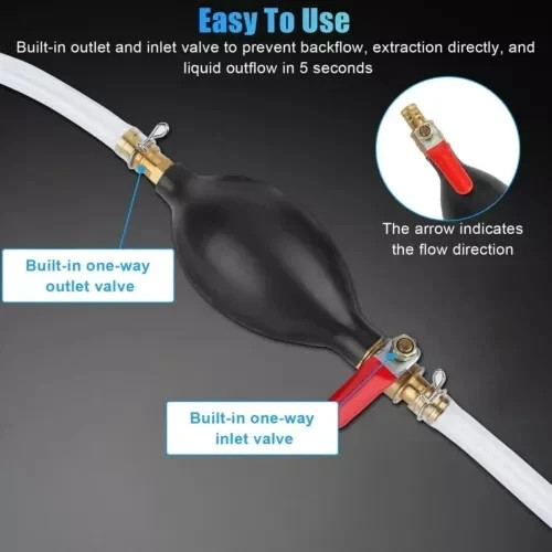 Siphon Hand Pump Portable Manual Car Fuel Transfer Pump for Gas Gasoline Petrol