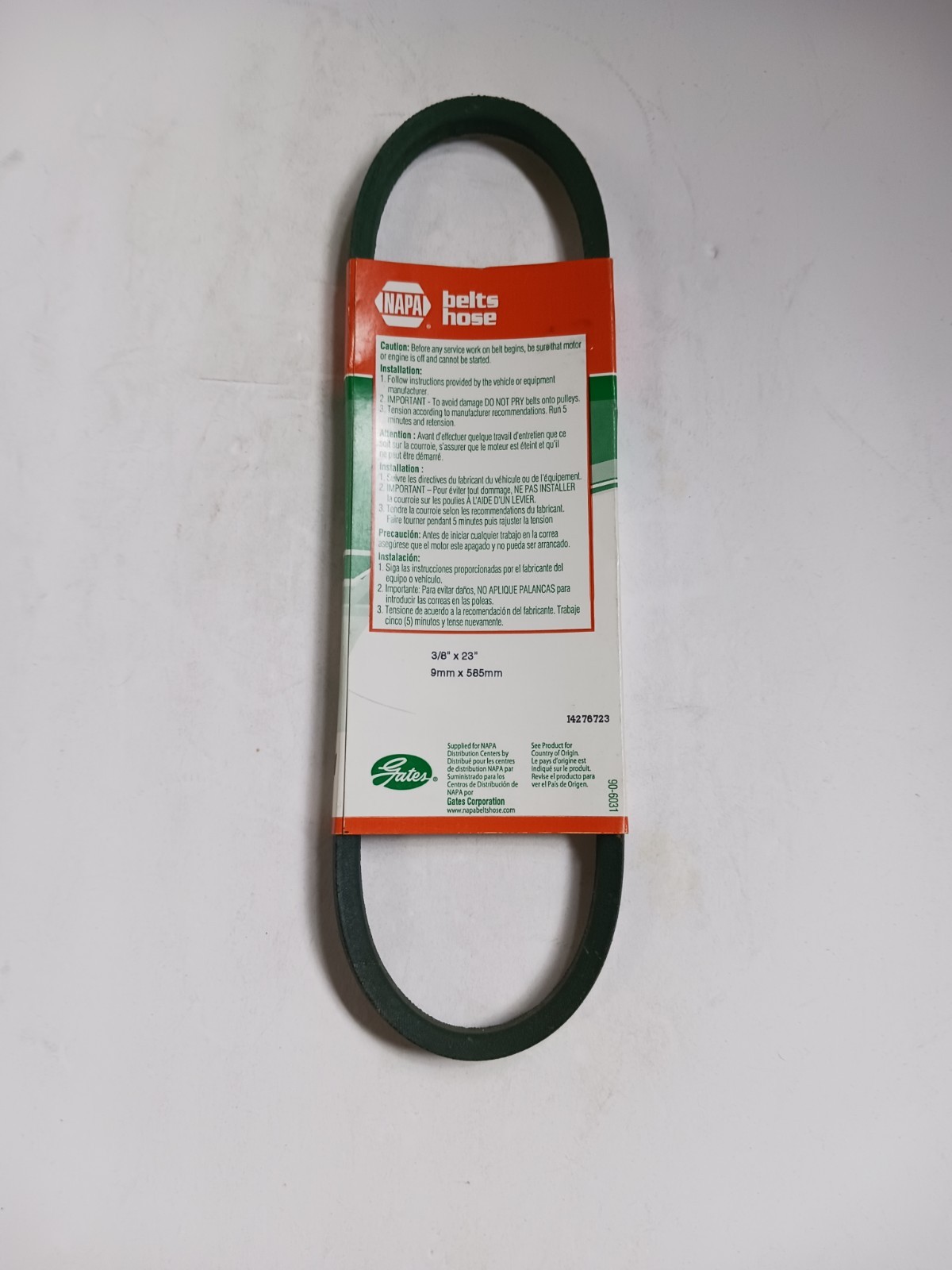3L230W NAPA Gates Heavy Duty FHP Belt 3/8″ x 23″ GARDEN