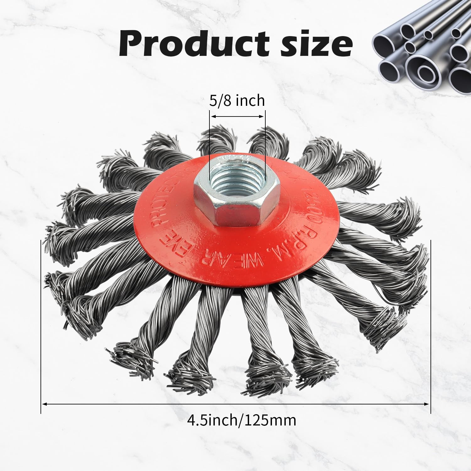 Wire Wheel for 4 1/2 Angle Grinder, 5 Pack 4.5 Inch Twist Knotted Wire Brush for