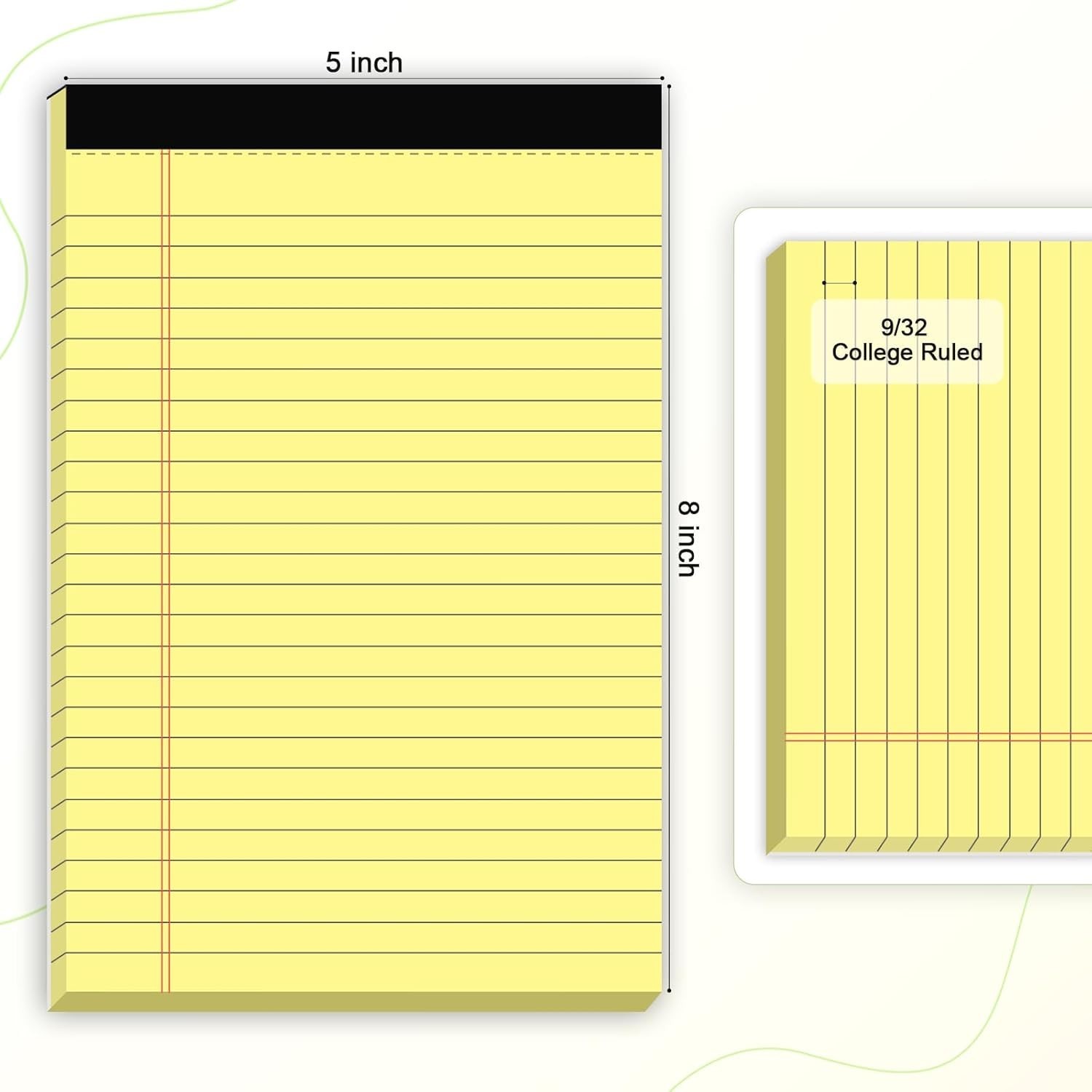Versatile Yellow 5×8 Notepads – 6 College Ruled Pads for Everyday Use
