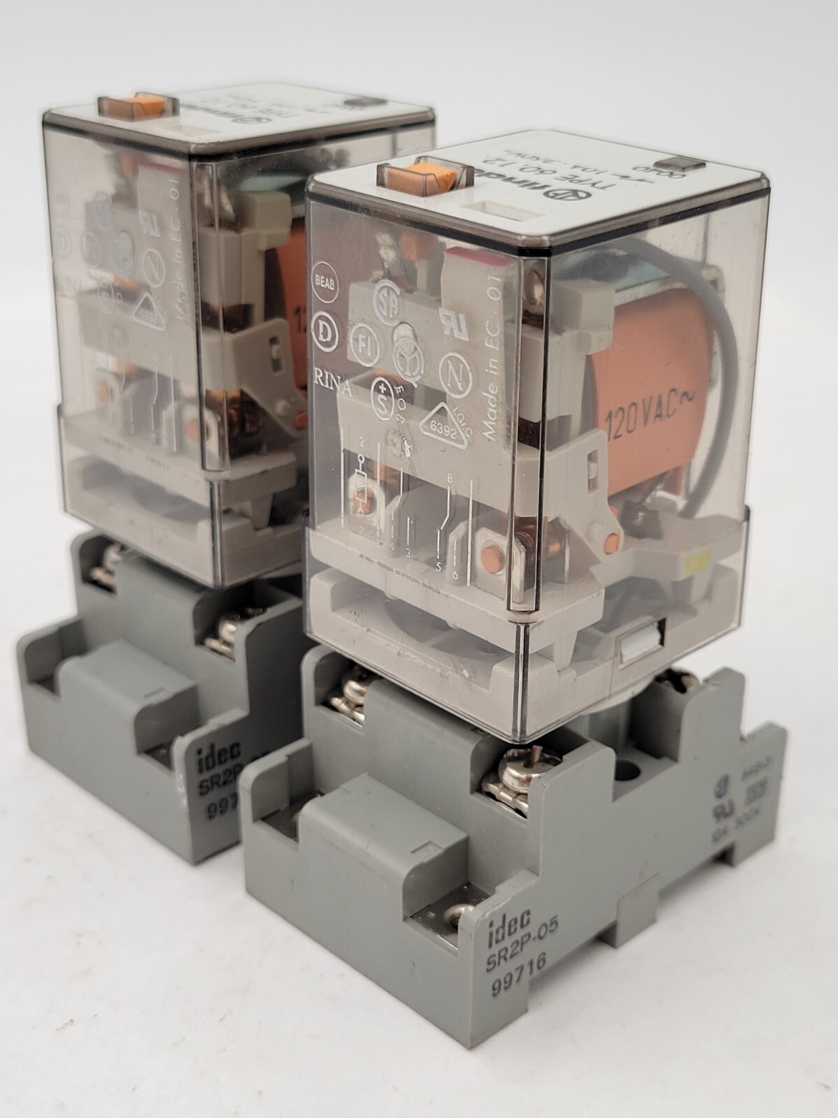 2PC Finder 60.12 General Purpose Relay 10A 250VAC Coil 120V with SR2P-05 Socket