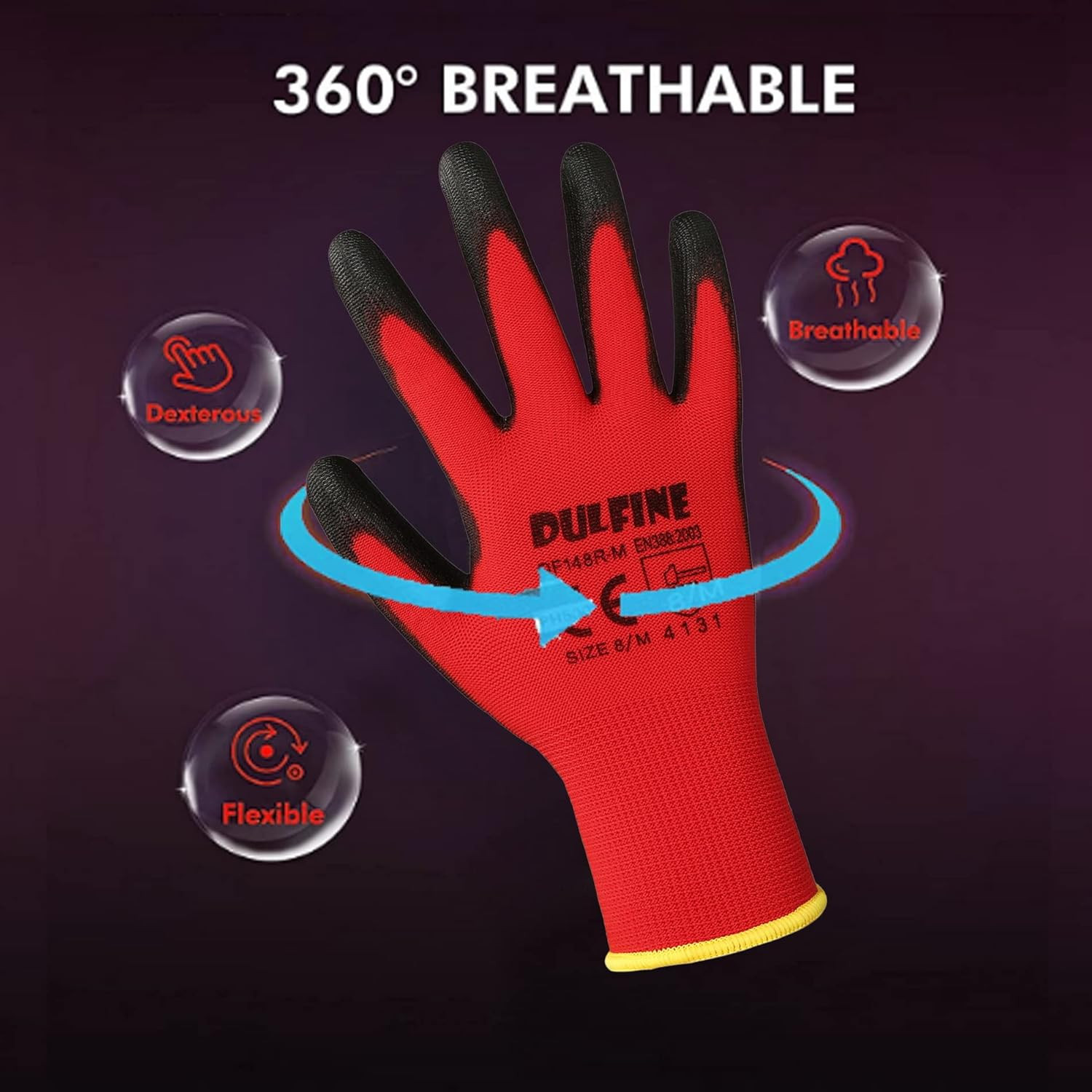 Safety Work Gloves for Men & Women, PU Coated Seamless Knit Grip | Smooth Grip o