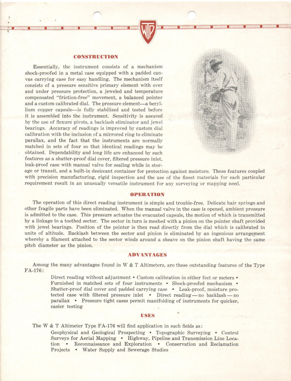 VTG 1953 WALLACE & TIERNAN/TAYLOR ALTIMETER BROCHURES/PRICES! FA-181/185 & MORE!