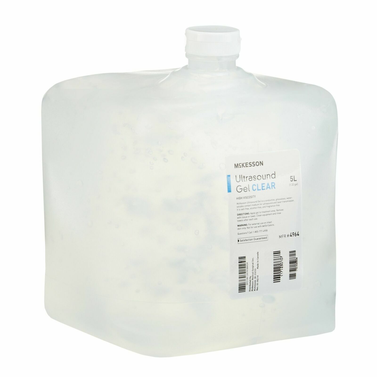 McKesson Ultrasound Gel, 5 Liter, Clear, Laser Transmission Cubitainer, 4964