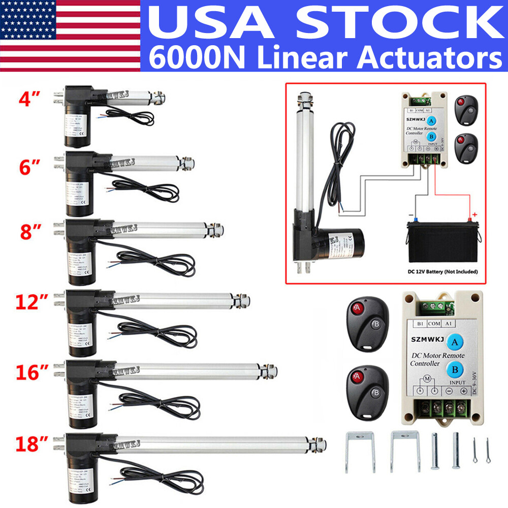 DC12V Linear Actuator 1320lbs Electric Motor 6000N W/ Remote Controller Optional