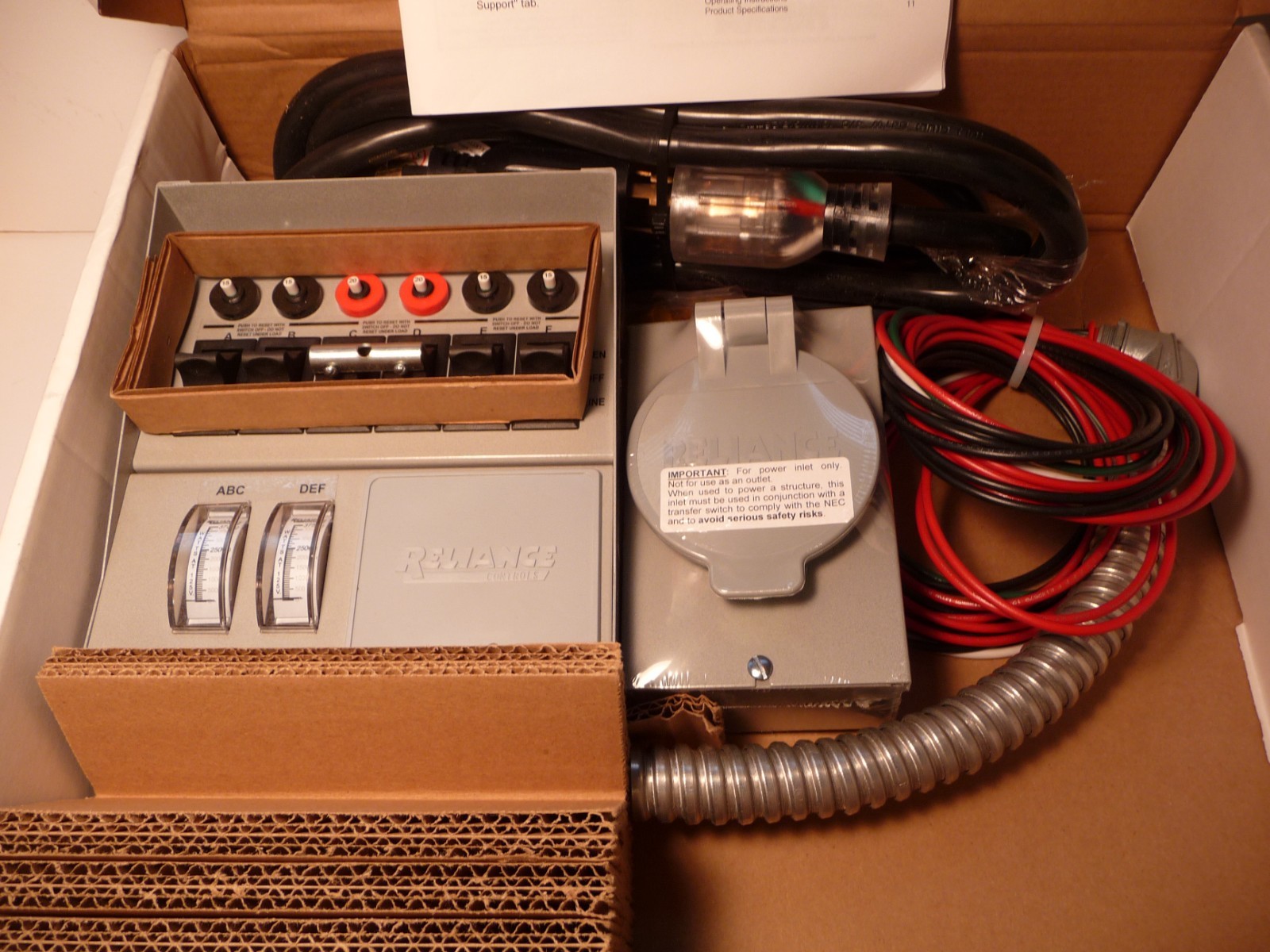 Reliance Controls Corporation 31406CWK 30 Amp 6-circuit Pro/Transfer Switch Kit