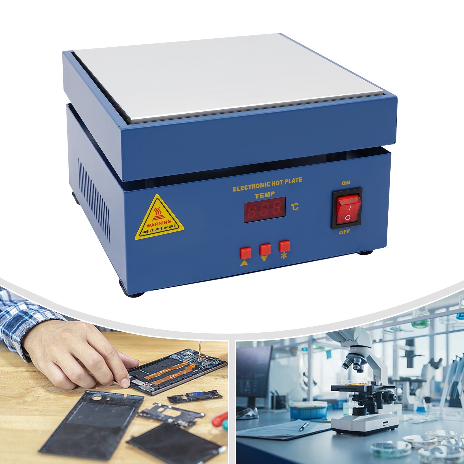 High-Performance Electronic Hot Plate with Precise Temperature Control