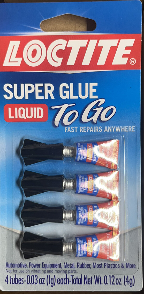 6 Packs Of 4 Loctite Super Glue Liquid To Go Clear 0.03 Ounce Squeeze Tubes Each