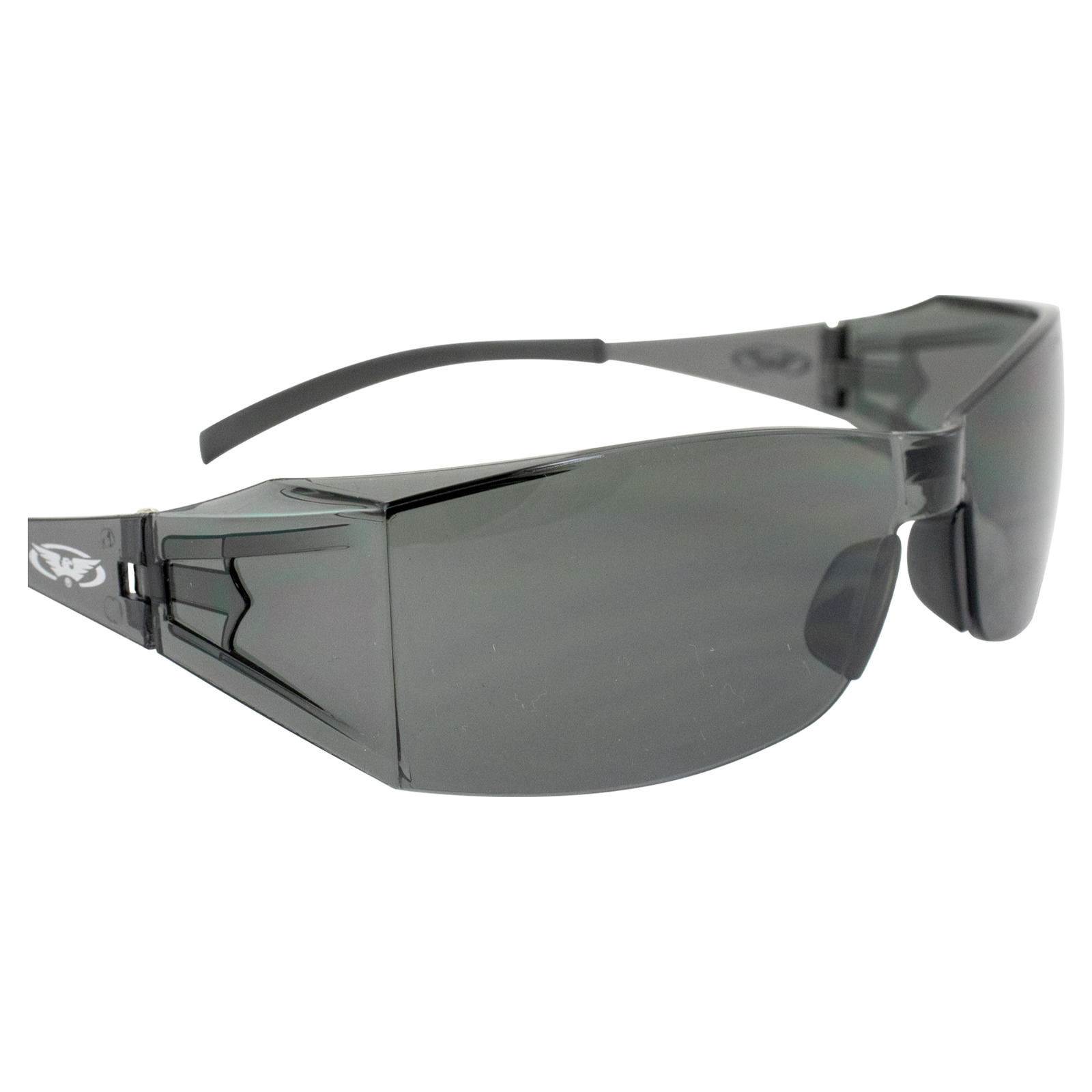 GLOBAL VISION EYE-Q SAFETY GLASSES SIDE SHIELD SHATTERPROOF UV400 SMOKE
