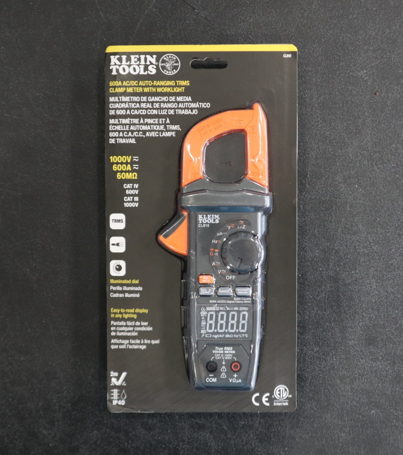 Klein Tools CL810 1000V 600A AC/DC Auto-Ranging Digital Clamp Meter – NEW!