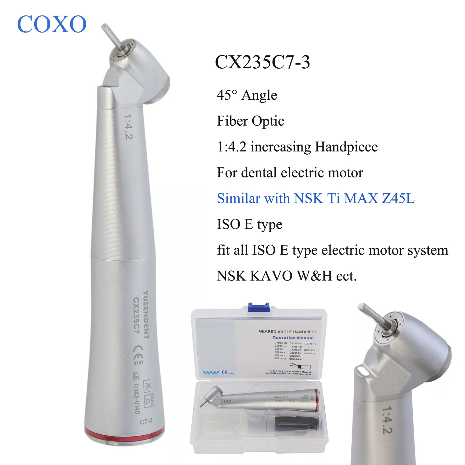 COXO Dental Slow Speed Handpiece 6:1/8:1 Endo 1:5 Electric 1:1 Contra Angle NSK