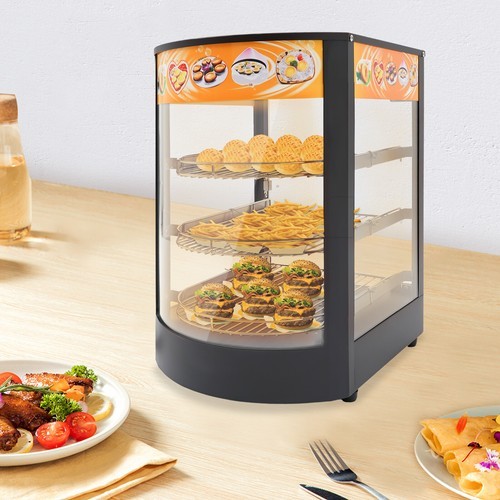 3-Tiers Tabletop Commercial Food Warmer Display Case Food Warming Cabinet 800W