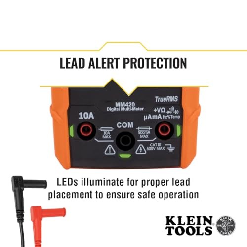 Klein Tools MM420 Digital Multimeter TRMS Multimeter, 600V AC/DC Auto-Ranging