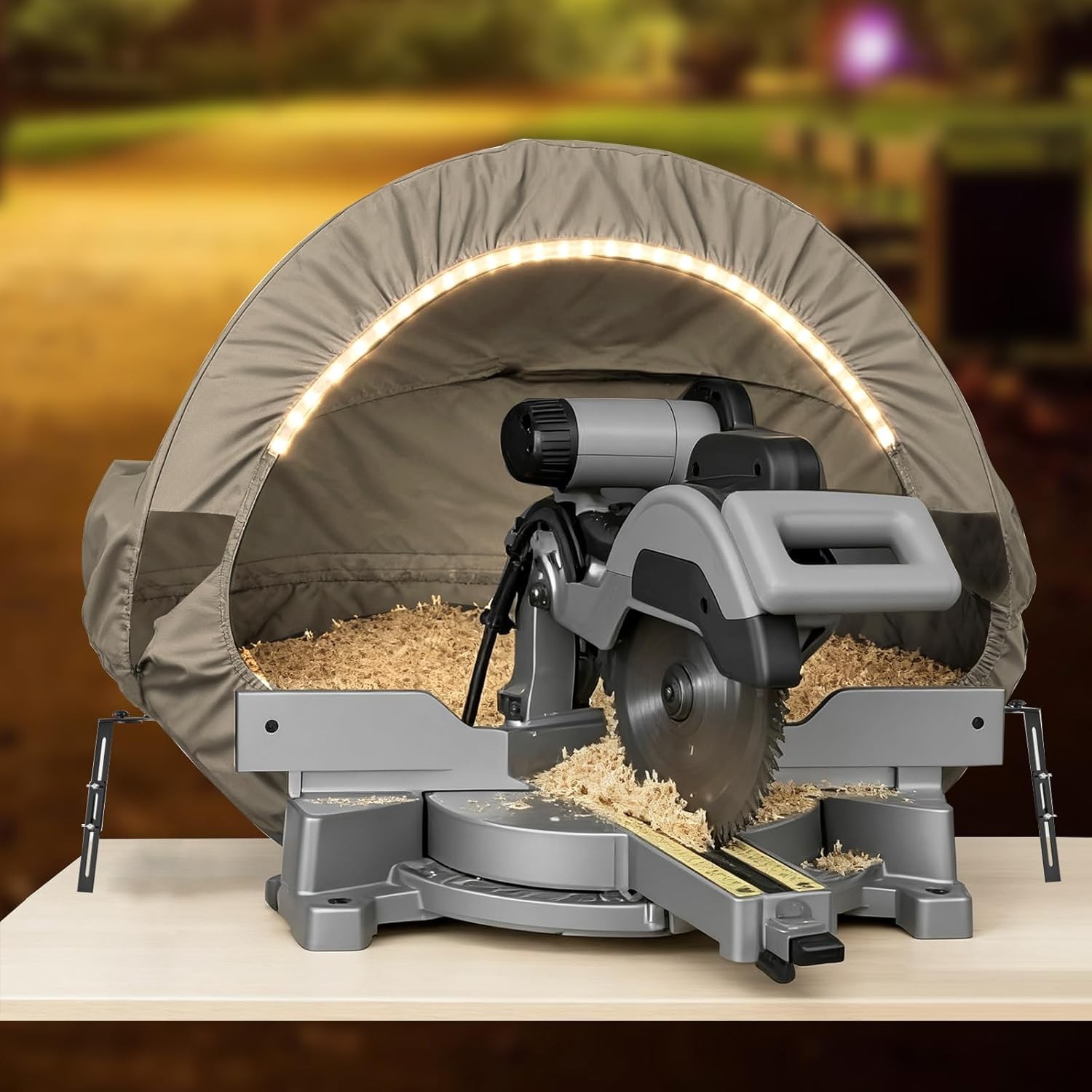 Miter Saw Dust Hood with Light, Miter Saw Dust Collector Attachment