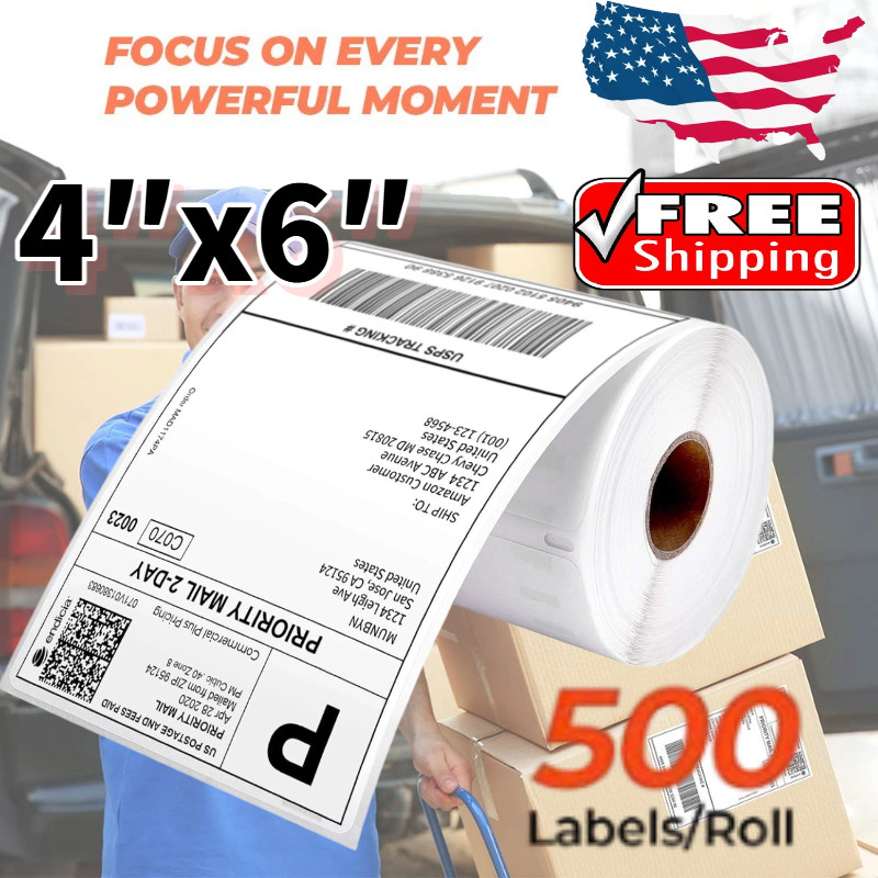 Thermal Shipping Labels for Zebra and Rollo 1 Rollo/500 PCS-4″x6″ US NEW~