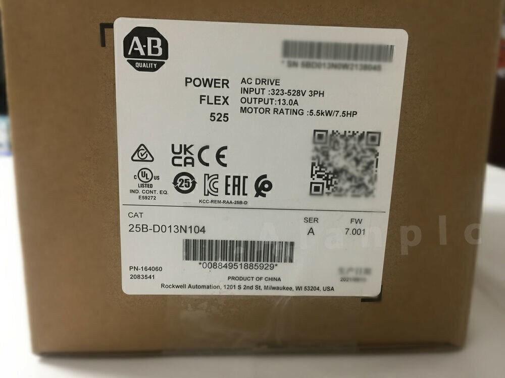2022 AB PowerFlex 525 AB 25B-D013N104 AC Drive 25BD013N104 NEW