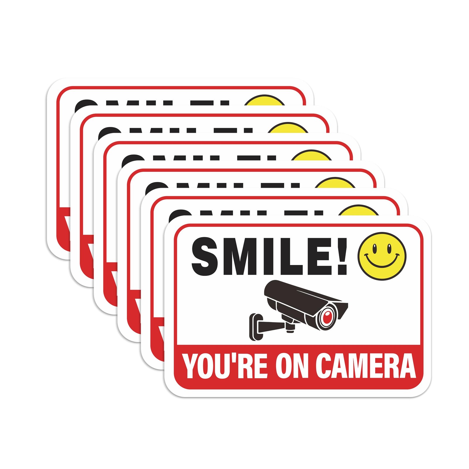 6PCS Smile Your On Camera Sign Sticker, 5.9IN, 358