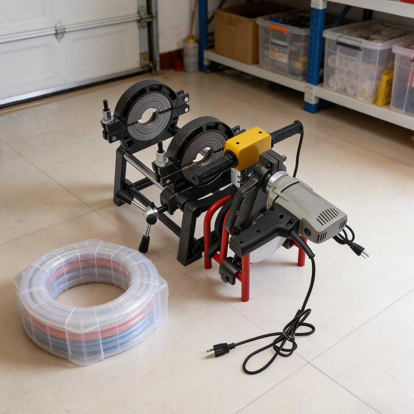 Pipe Fusion Welder 2 Clamps 63-200mm Manual PP PE HDPE Pipe Butt Welding Machine