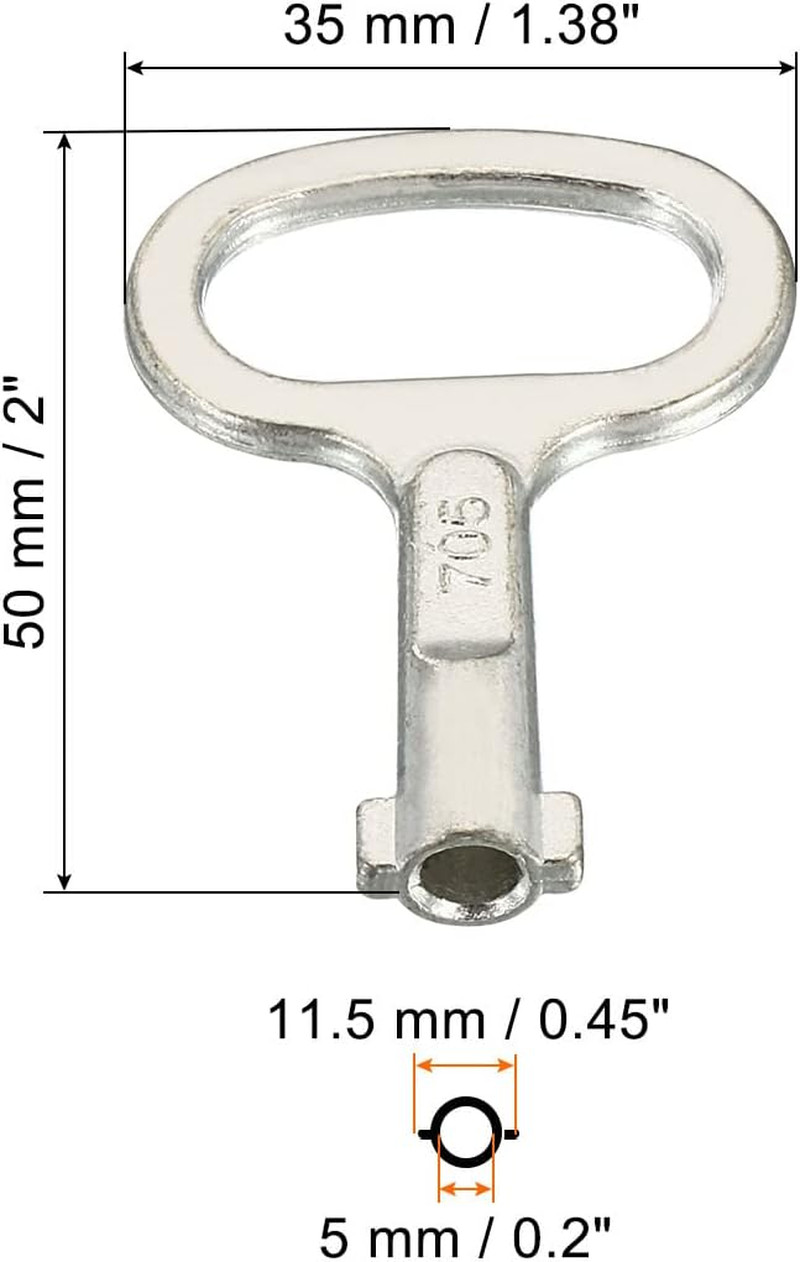 Key Shape Socket Spanner, 3 Pack for 0.45″X0.2″ Panel Lock, Silver