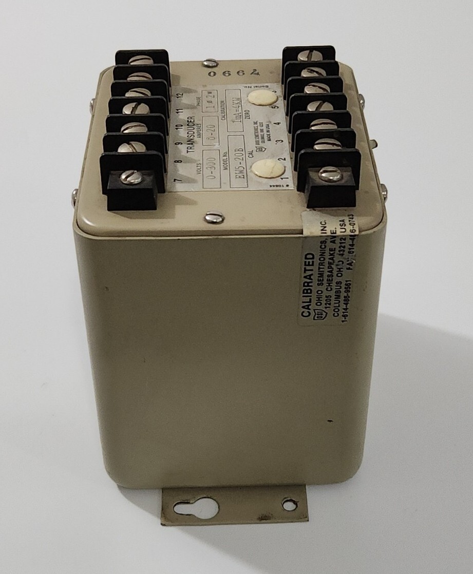 *PREOWNED* Ohio Semitronics EW5-20B Transducer 0-300V 0-20A 1mA=4KW + Warranty!