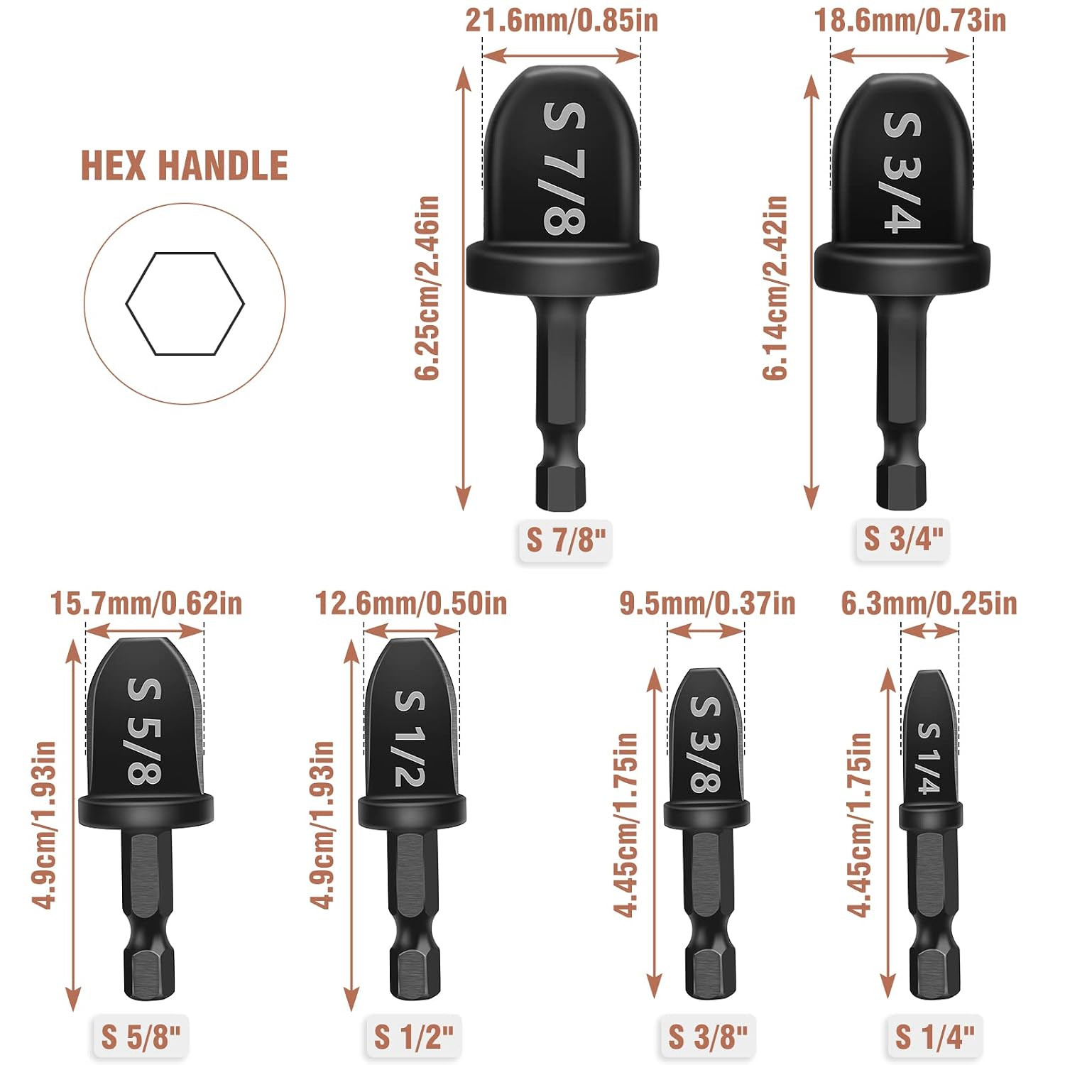 WADEO Copper Pipe Cutter Expander Drill Bit Tools Set, Swaging HVAC Deburring Ki