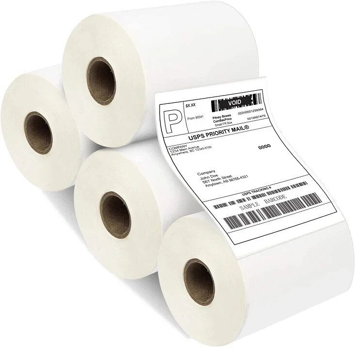 4 Rolls 4×6 Direct Thermal Shipping Labels 250 per roll 1000 labels Perforated