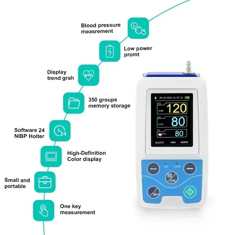 ABPM50 24-hour dynamic blood pressure and electrocardiogram monitor