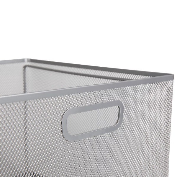 Mesh Crate File Box 10"x14"x 13.25" Silver Hanging File