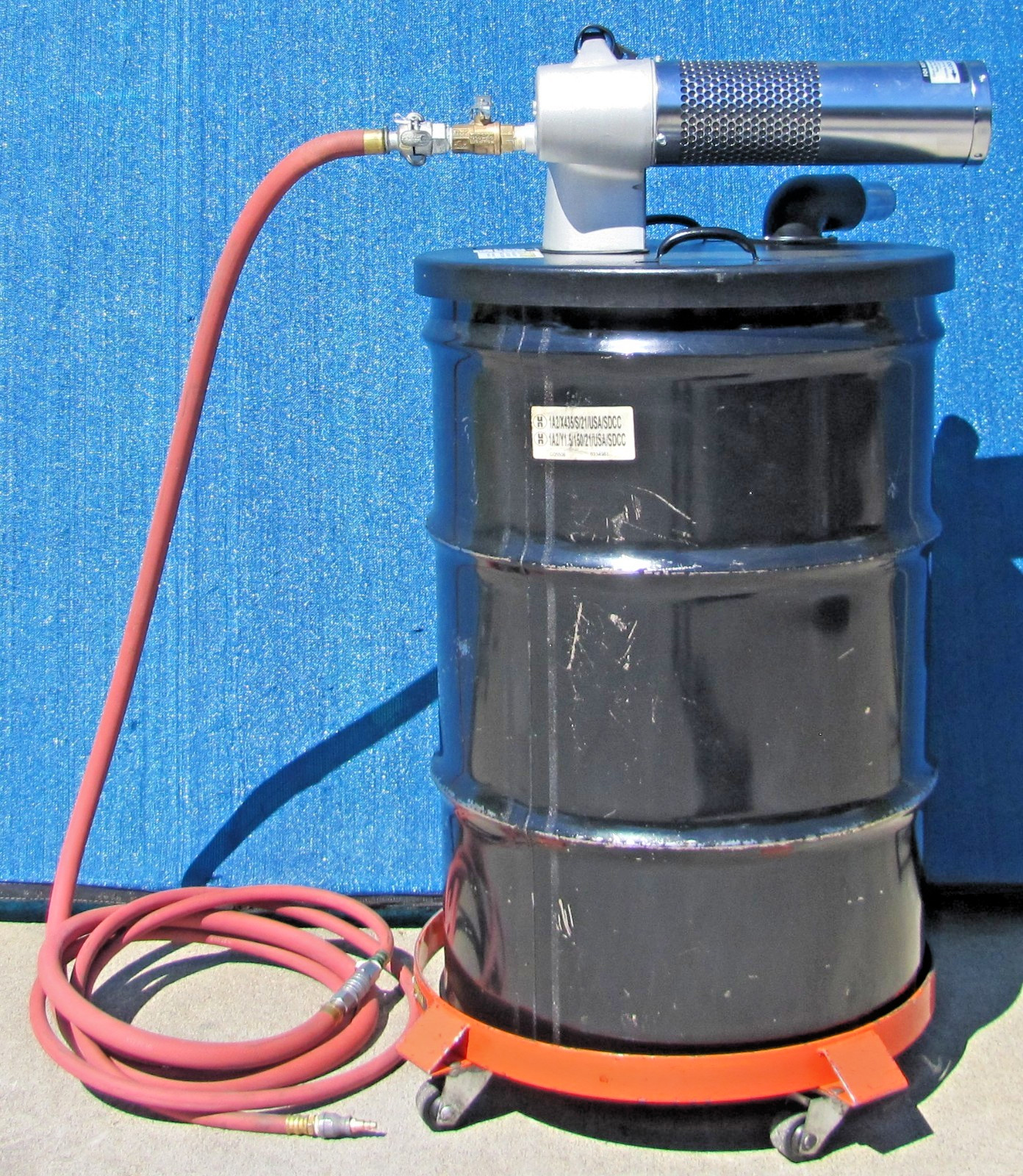 Guard Air Portable Air Powered Vacuum Cleaner 55 Gallon Drum w/ Air Hose