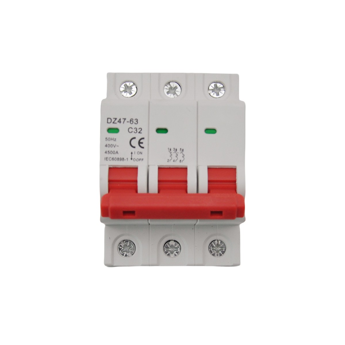 3P AC MCB Mini Circuit Breaker Type C 6 10 16 25 32 40 50 63 80 100 125Amp 400v