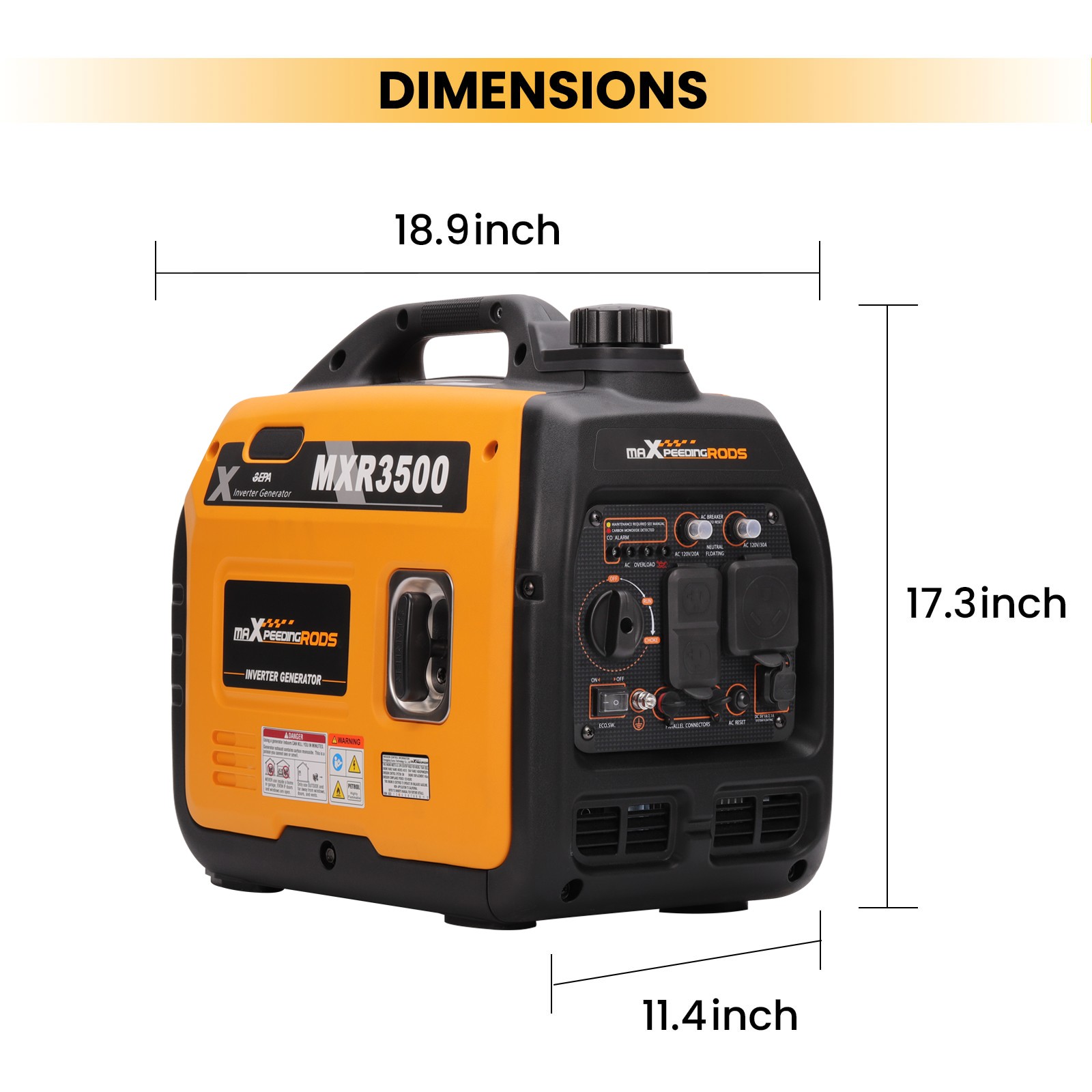 Super Quiet 3500-Watt Portable Inverter Generator Super Lightweight For Caravan