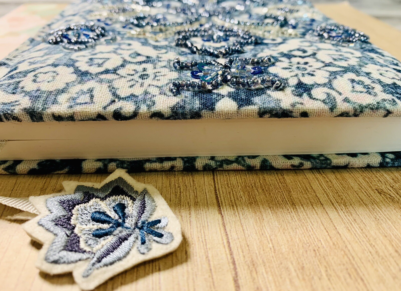 Made In India Handmade Journal Hardcover 240 Lined Pages Embroidered Bookmark